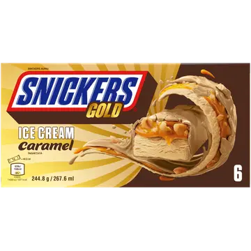 Snickers Jäätis Gold 6-pakk 244,8 g/267,6 ml