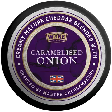 Wyke Farms Küps Cheddar karamelliseeritud sibulaga (vahas) 100 g