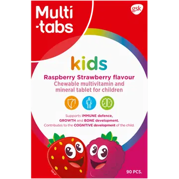 Multivit-tab. Kids vaarika-maasika 90tk