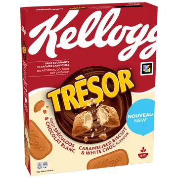 Kellogg's Tresor karamelli ja valge šok teraviljapadjakesed 375g