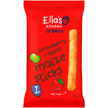 Ella's Kitchen maasika-õuna maisipulgad 7k, ökoloogiline, 16g