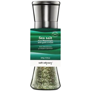 Salt Odyssey meresool küüslaugu ja basiilikuga veskis 180 g