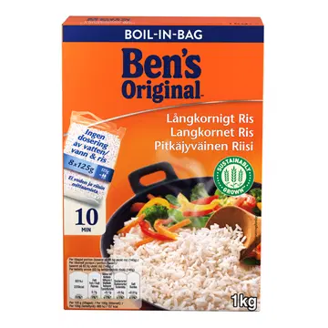 Ben's original boil-in-bag pikateraline riis 8x125g