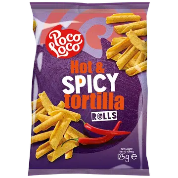 Poco Loco Rolls maisisnäkk vürtsikas 125 g
