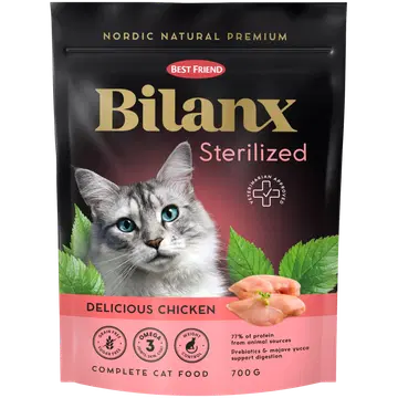 Best Friend Bilanx kuivtoit kana steriliseeritud kassidele teraviljavaba 700 g