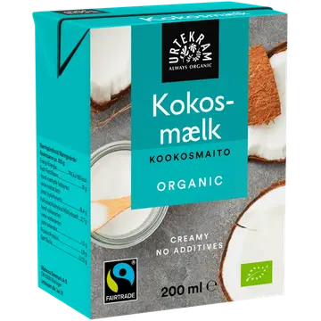 Urtekram ökoloogiline kookosejook, fairtrade, 200 ml