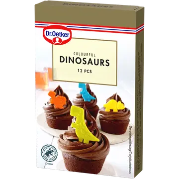 Dr.Oetker värvilised dinosaurusekujukesed, koogikaunistused 12 tk