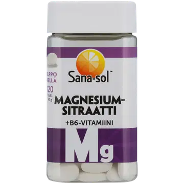 Sana-Sol magneesiumtsitraat + B6 vitamiinid 120 tk