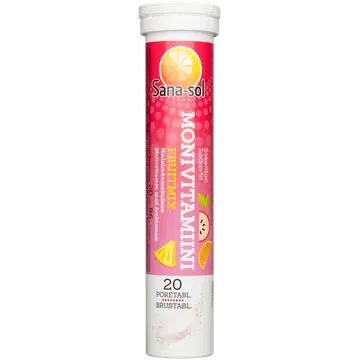 Sana-Sol Fruitmix suhkruvabad kihisevad puuviljamaitselised tabletid 20 tk