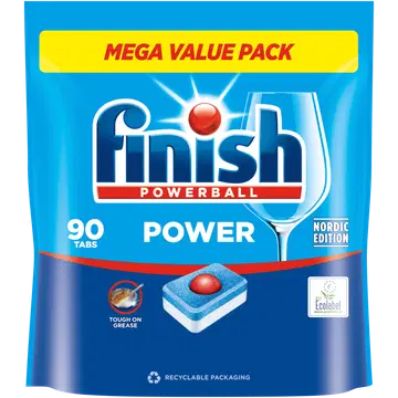 Finish power nõudepesutabletid kileta allin1 90tk