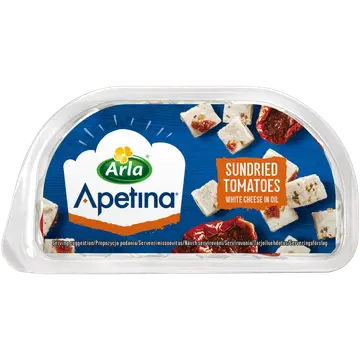 Arla Apetina päikesekuivatatud tomati juustusnäkid õlis, 100 g