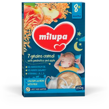 Milupa HEA UNE 7-viljapuder õunte ja prebiootikumidega, 8K+, 250g