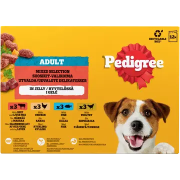 Pedigree 12x100g Favourites koeratoit tarrendis