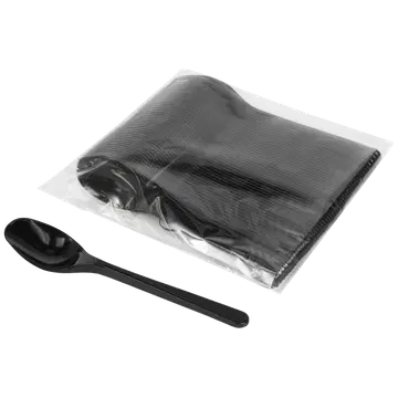 Servipack supilusikas must PS(extra tugev) korduvkasutatav 50tk.