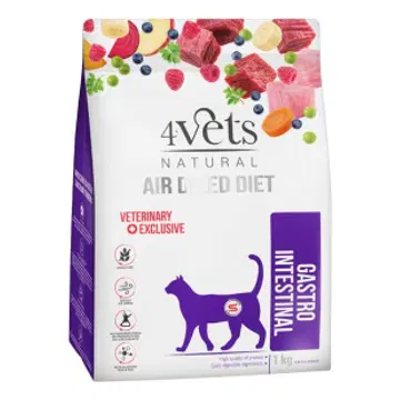 4Vets looduslik õhkkuivatatud veterinaartoit, kuivtoit seedehäiretega kassidele 1 kg