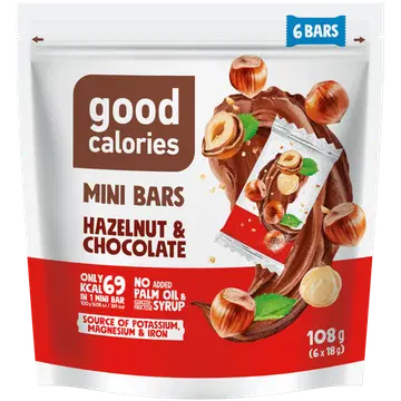 Mini batoonid GOOD CALORIES sarapuupähkli ja šokolaadiga 18gx 6