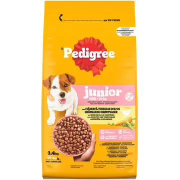 Pedigree <10kg Junior kuivtoit koertele linnulihaga 1,4 kg