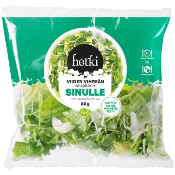 Hetki Viie rohelise salati mix 80 g