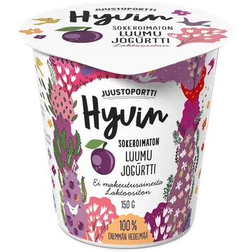 Juustoportti magustamata laktoosivaba ploomijogurt 150 g