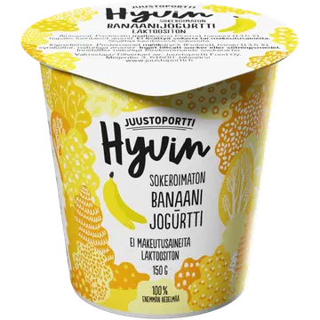 Juustoportti Hyvin banaanijogurt, laktoosivaba, 150 g
