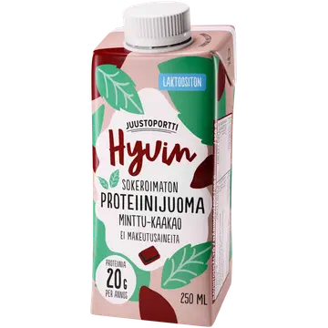 JP Hyvin pipaprmündi-kakao proteiinijook 250 ml