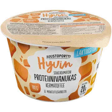 Juustoportti Hyvin karamellimaitseline proteiinipuding, laktoosivaba, 180 g