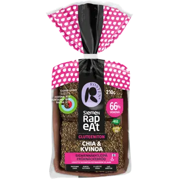 Rosten näkileivad chia ja kinoaga gluteenivaba, 210 g