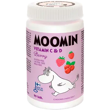Moomin muumi vitamiinid C ja D, marjamaitselised 90tk