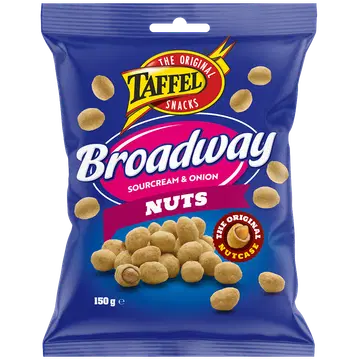 Taffel Broadway hapukoore ja sibulamaitselised röstitud maapähklid 150g