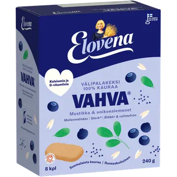 Elovena mustika ja mooniseemnetega täisteraküpsis 8 x 30 g