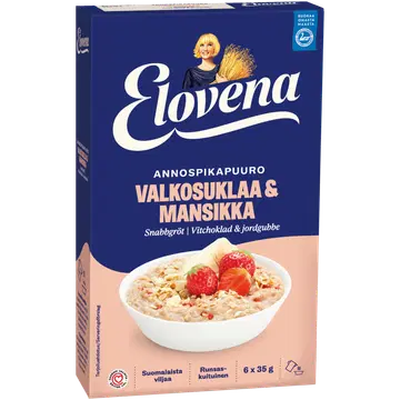 Elovena kiirpuder valge šokolaadi ja maasikatega 6 x 35 g