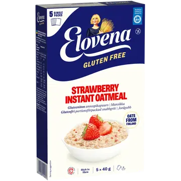 Elovena gluteenivabad maasika-kiirpudruportsjonid 5 × 40 g