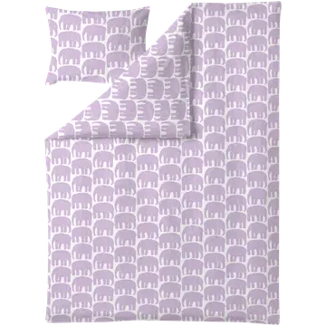 Voodipesukomplekt Elevandid 150x210+50x60 lilla