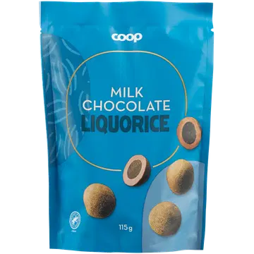 Coop lakritsapallid piimašokolaadis 115g