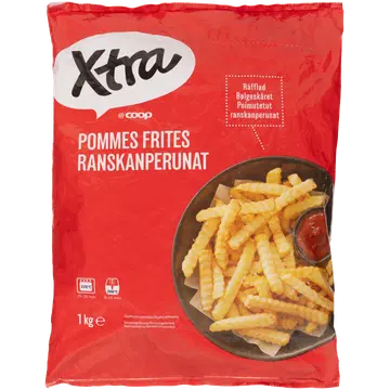 X-tra Külmutatud Eelküpsetatud Friikartulid sakilised 1 kg