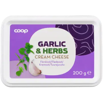 Coop toorjuust 16% küüslaugu ja maitseürtidega, 200G