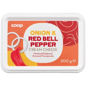 Coop toorjuust 16% sibula ja paprikaga, 200g