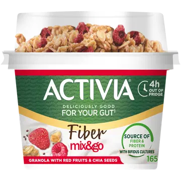 Danone Activia koos punaste marjade ja tšiia seemnetega granolaga, 165 g