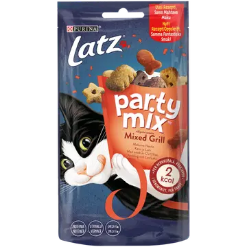 Latz Party Mix Mixed Grill maiuspalad kassidele veiseliha-, kanaliha- ja lõhemaitselised 60g