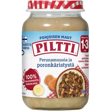 Piltti lastetoit kartuli ja põdralihaga 190 g, alates 12-elukuust