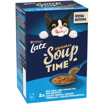 Latz Soup Fish Selection täiendsöödavalik kassidele, 6 x 48 g