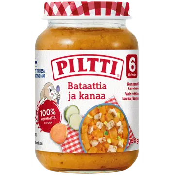Piltti bataadi ja kanaga lastetoit 190 g, alates 6-elukuust