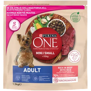 Purina One koeratoit väiksetele täiskasvanutele koertele 1,5kg
