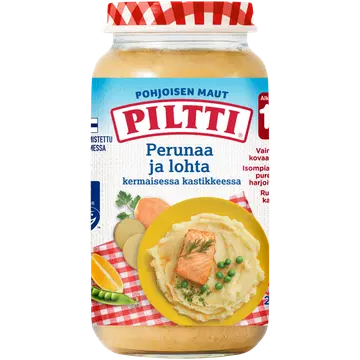 Pillti lastetoit kartul ja lõhe kreemjas kastmes 250 g, alates 12-elukuust