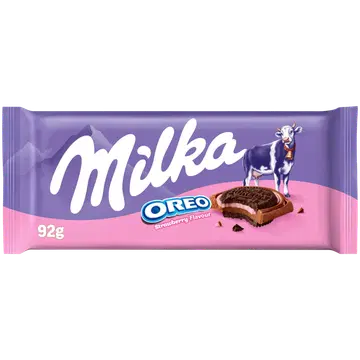 Milka piimašokolaad maasikamaitseline Oreoga 92g