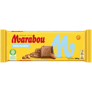 Marabou piimašokolaad soolatud mandlitega 160g