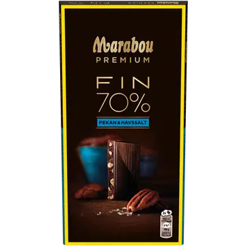 Marabou Premium 70% tume šokolaad pekaanpähklite ja meresoolaga 100g