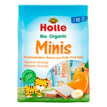 Holle müslibatooni ampsud banaani ja apelsiniga 8-pakk 96 g, öko, alates 12-elukuust