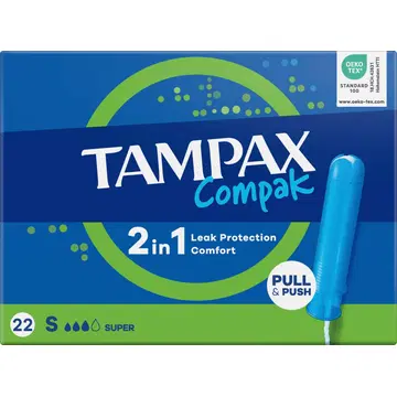 Tampoonid Tampax Compak Super 2in1 22tk