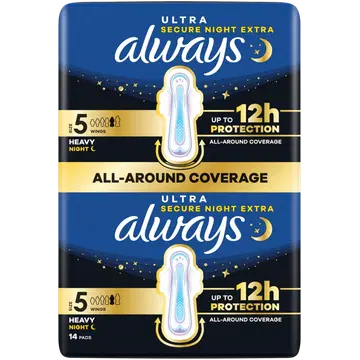 Always Ultra Secure Night Extra S5 hügieeniside 14 tk